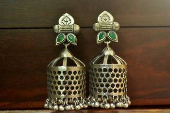 Green onyx jhumkas 1