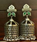 Green onyx jhumkas