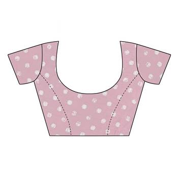 Pink Printed Chiffon Saree With Blouse 6