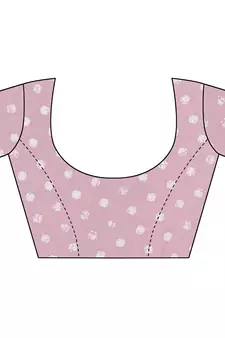 Pink Printed Chiffon Saree With Blouse
