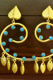 Turquoise onyx danglers-drops