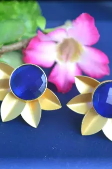 Blue onyx studs