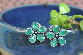 Green onyx everyday studs 1