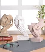 3 Human Face Scuplture Showpiece