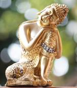 Beckon Venture Sitting Lord Buddha Statue Golden