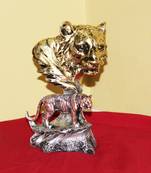 BECKON VENTURE Antique Tiger Showpiece Statue for home decor (Statndard,Multicolor,Pack of )