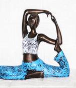 Beckon venture Polyresin Artifacts Yoga Lady Statue For Home decor idols & showpieces items(Multicolour)