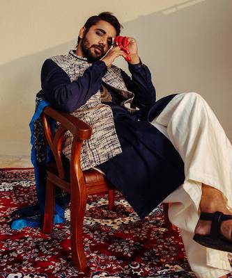 Blue Nehru Jacket With Kurta Set 3