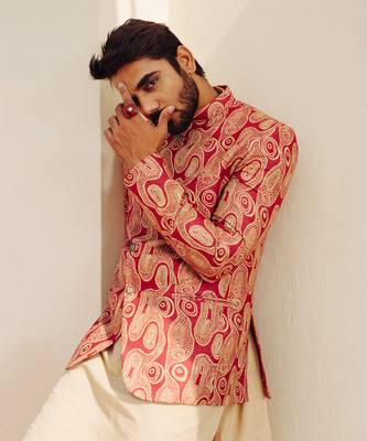 Pink Bandhgala Suit 2