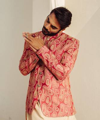 Pink Bandhgala Suit 3