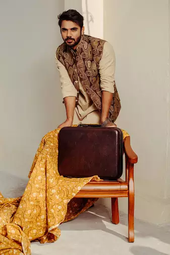 Brown Nehru Jacket Set