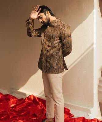 Brown Bandhgala Suit 2