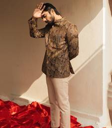 Brown Bandhgala Suit