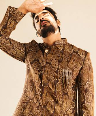 Brown Bandhgala Suit 3