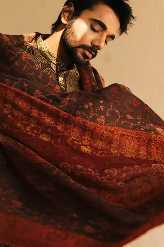 Brown Bandhgala Suit