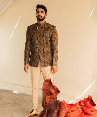 Brown Bandhgala Suit 1