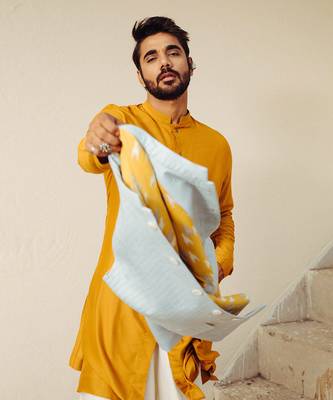Powder Blue Nehru Jacket Set 3