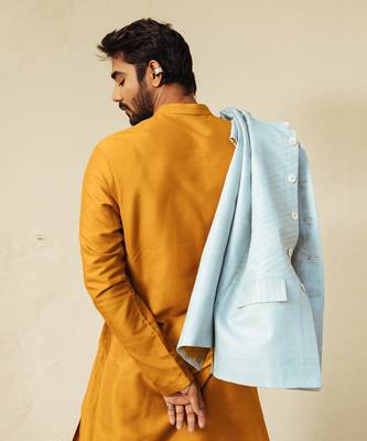 Powder Blue Nehru Jacket Set 4