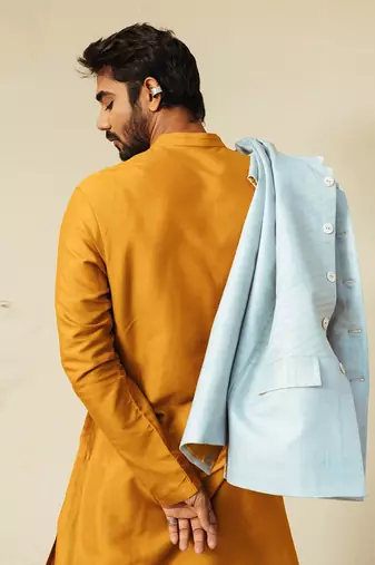 Powder Blue Nehru Jacket Set