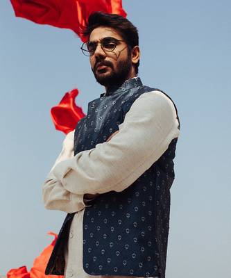 Blue Nehru Jacket Set 4