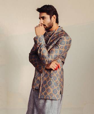 Blue Bandhgala Suit 3