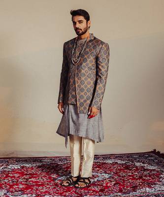 Blue Bandhgala Suit 5