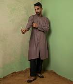Mauve Overlap Drape Kurta Set