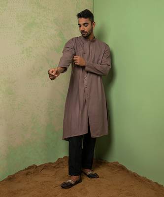 Mauve Overlap Drape Kurta Set 2