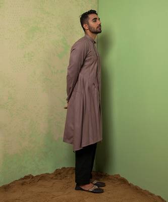 Mauve Overlap Drape Kurta Set 4
