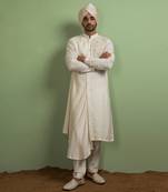 Tonal Embroidery Drape Kurta Set