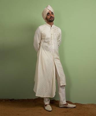 Tonal Embroidery Drape Kurta Set 2