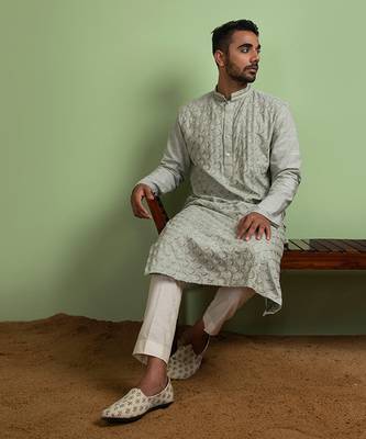 Mint Green Kantha Kurta Set 2