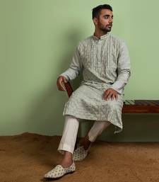 Mint Green Kantha Kurta Set