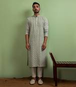 Mint Green Kantha Kurta Set
