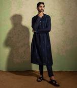 Navy Embroidery Kurta Set