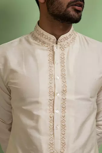 Geometric Embroidery Kurta Set