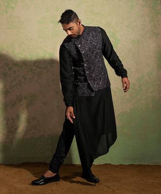 Black Embroidery Bundi Set 1