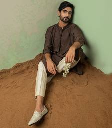Layer On Layer Brown Kurta Set With Embroidered Pant