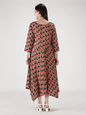 Multicolor printed silk blend long-dresses 4