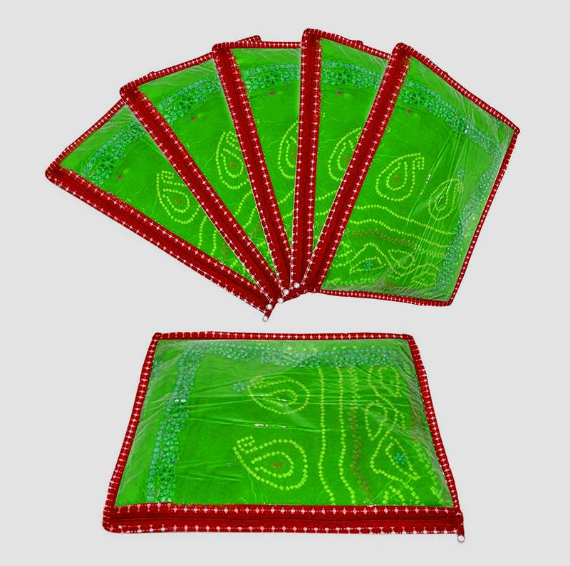 atorakushon Parachute Single Saree Salwar Suit Dress Protection Saree Cover Garment pouch Storage bag Pack 6 (Maroon)