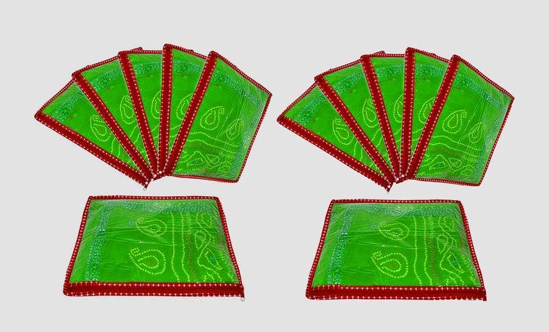 atorakushon Parachute Single Saree Salwar Suit Dress Protection Saree Cover Garment pouch Storage bag Pack 12 (Maroon)