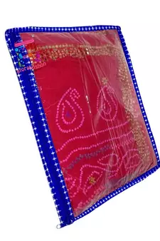atorakushon Parachute Single Saree Salwar Suit Dress Protection Saree Cover Garment pouch Storage bag Pack 3 (Blue)