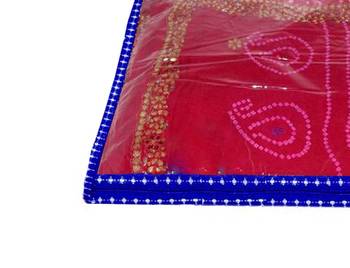 atorakushon Parachute Single Saree Salwar Suit Dress Protection Saree Cover Garment pouch Storage bag Pack 3 (Blue) 3