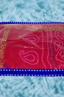 atorakushon Parachute Single Saree Salwar Suit Dress Protection Saree Cover Garment pouch Storage bag Pack 12 (Blue)