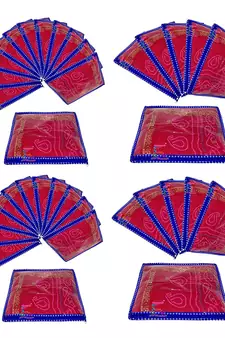 atorakushon Parachute Single Saree Salwar Suit Dress Protection Saree Cover Garment pouch Storage bag Pack 36 (Blue)