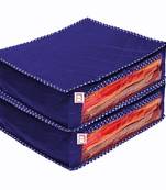 atorakushon Foldable Saree Covers Clothes Storage Bag Wardrobe Organizer For Lehenga Suit Dress & Accessories 2Pcs Blue