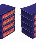 atorakushon Foldable Saree Covers Clothes Storage Bag Wardrobe Organizer For Lehenga Suit Dress & Accessories 8Pcs Blue