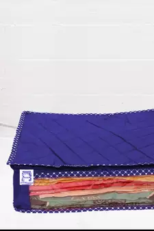 atorakushon Foldable Saree Covers Clothes Storage Bag Wardrobe Organizer For Lehenga Suit Dress & Accessories 8Pcs Blue