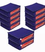 atorakushon Foldable Saree Cover Clothes Storage Bag Wardrobe Organizer For Lehenga Suit Dress & Accessories 10Pcs Blue