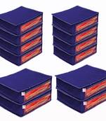 atorakushon Foldable Saree Cover Clothes Storage Bag Wardrobe Organizer For Lehenga Suit Dress & Accessories 12Pcs Blue
